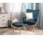 Velours Fauteuil Bleu Foncé Vejle