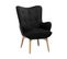 Velours Fauteuil Noir Vejle