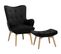 Velours Fauteuil Noir Vejle