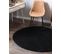 Tapis Rond En Tissu Noir Demre