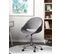 Chaise De Bureau Velours Gris Selma