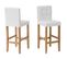 Tabouret De Bar Set De 2 Cuir Pu Blanc Cassé Madison