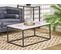 Table Basse Effet Marbre Beige Avec Pieds Noirs Delano