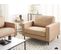 Fauteuil Cuir Pu Beige Savalen