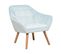 Velours Fauteuil Bleu Clair Karis