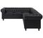 Canapé D'angle Droit 6 Places En Cuir Pu Noir Chesterfield