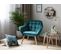 Velours Fauteuil Bleu Paon Karis