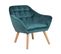 Velours Fauteuil Bleu Paon Karis