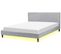 Lit Double En Tissu Gris Clair Avec LED 180x200 Cm Fitou