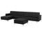 Canapé Angle Gauche Convertible Cuir Pu Noir 5 Places Avec Pouf Aberdeen