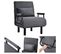 Fauteuil Chauffeuse Canapé-lit Convertible Inclinable Lin Gris Clair