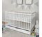 Lit Bébé Avec Tiroir 60x120, Barreaux Réglables En Hauteur, Blanc Felix