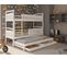 Lit Mezzanine 90x200 + Gigogne, Avec Matelas Et 2 Tiroirs, Transformable En 3 Lits. Bois Blanc Ebba