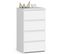 Chiffonnier L40x35xh92cm, Avec 4 Tiroirs, Blanc