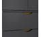 Armoire 2 Portes Design "kobe" 195cm Gris