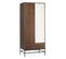 Armoire 2 Portes et 1 Tiroir "flo" 190cm Noyer et Blanc