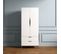 Armoire 2 Portes Design "kobe" 195cm Blanc