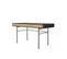 Bureau 2 Tiroirs En Bois "stripe" 130cm Chêne et Noir