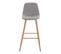 Tabouret de bar H.74 cm LYNETTE Gris