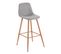 Tabouret de bar H.74 cm LYNETTE Gris