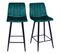 Tabouret de bar H66 cm VELUTTO Velours vert