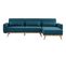 Canapé d'angle réversible convertible MARINE tissu Bleu