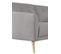 Canapé fixe 2 places ZOE II tissu gris