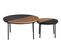 Table basse double gigogne CIRCLE imitation chêne et noir