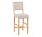 Tabouret de bar H.74 cm MARYSE tissu gris