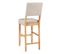 Tabouret de bar H.74 cm MARYSE tissu gris