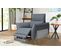 Fauteuil relax électrique CALVINE tissu bleu