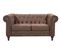 Canapé Chesterfield CHESS 2 places tissu Aspect cuir vielli