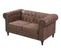 Canapé Chesterfield CHESS 2 places tissu Aspect cuir vielli