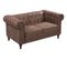 Canapé Chesterfield CHESS 2 places tissu Aspect cuir vielli