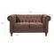 Canapé Chesterfield CHESS 2 places tissu Aspect cuir vielli