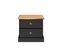 Chevet 2 tiroirs STANFORD pin massif noir/miel