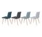 Lot de 4 chaises POKE velours bleu et gris