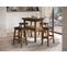 Table + 4 tabourets de bar JANE 2  bois massif/ noir