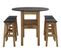 Table + 4 tabourets de bar JANE 2  bois massif/ noir