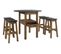 Table + 4 tabourets de bar JANE 2  bois massif/ noir