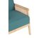 Fauteuil fixe KIAMA rotin et tissu bleu canard