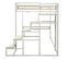 Lit mezzanine 140x190 cm MARLEY imitation blanc  pin