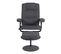 Fauteuil relax pivotant + repose-pieds CLOVER tissu gris foncé