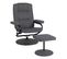 Fauteuil relax pivotant + repose-pieds CLOVER tissu gris foncé