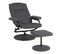 Fauteuil relax pivotant + repose-pieds CLOVER tissu gris foncé