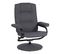 Fauteuil relax pivotant + repose-pieds CLOVER tissu gris foncé