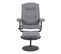 Fauteuil relax pivotant + repose-pieds CLOVER tissu gris clair