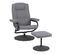 Fauteuil relax pivotant + repose-pieds CLOVER tissu gris clair