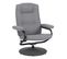 Fauteuil relax pivotant + repose-pieds CLOVER tissu gris clair