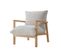 Fauteuil L.84 cm NAEL tissu bouclette blanc